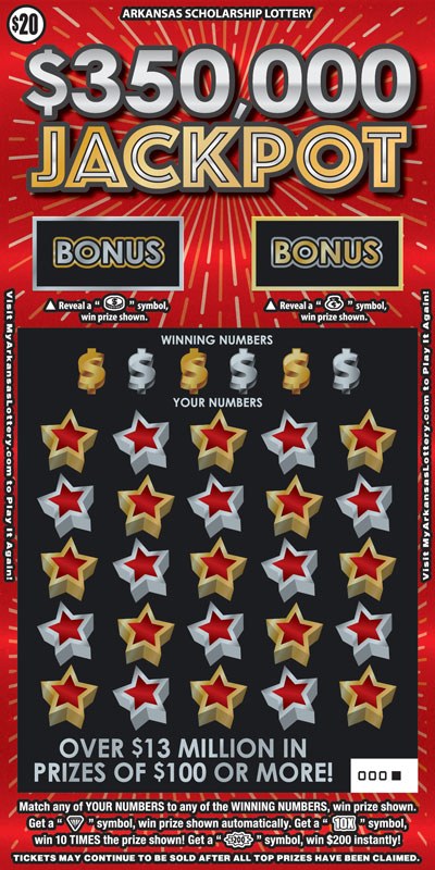 $350,000 Jackpot Arkansas scratch-off ticket