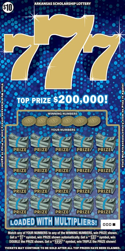 777 Arkansas scratch-off ticket