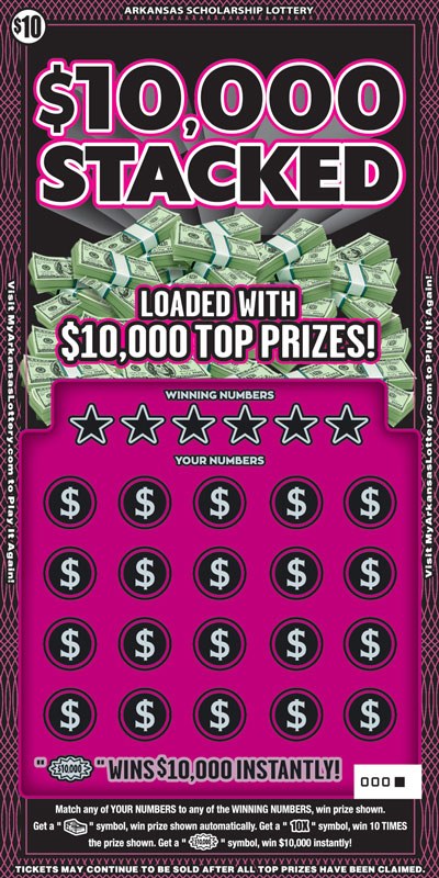 $10,000 Stacked Arkansas scratch-off ticket
