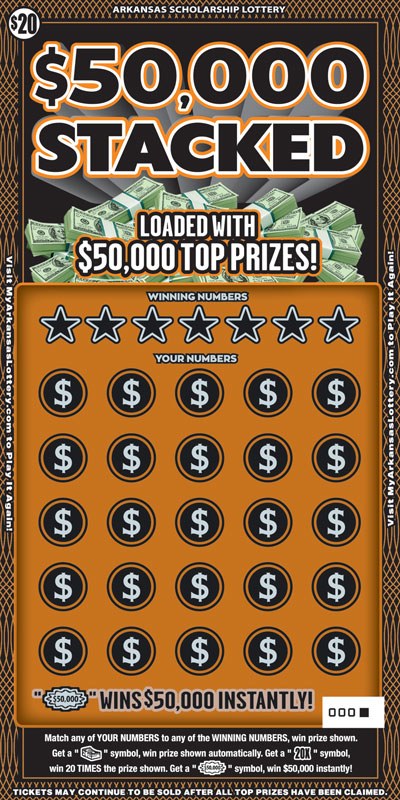 $50,000 Stacked Arkansas scratch-off ticket