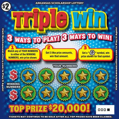 Triple Win Arkansas scratch-off ticket