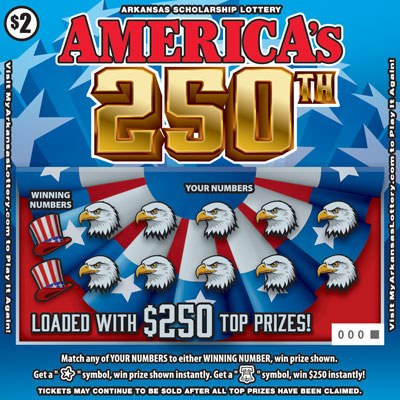 America's 250th Arkansas scratch-off ticket