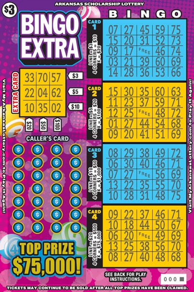 Bingo Extra Arkansas scratch-off ticket