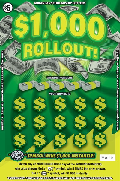 $1,000 Rollout! Arkansas scratch-off ticket