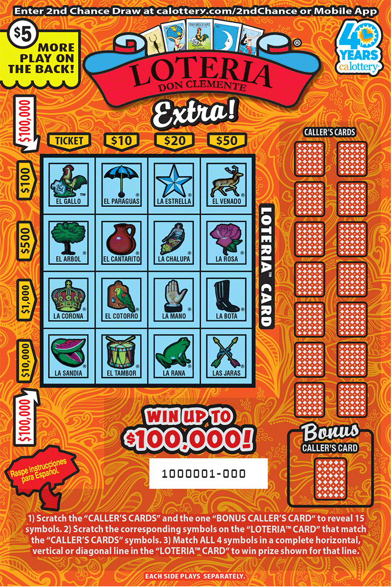 Loteria™ Extra! California scratch-off ticket
