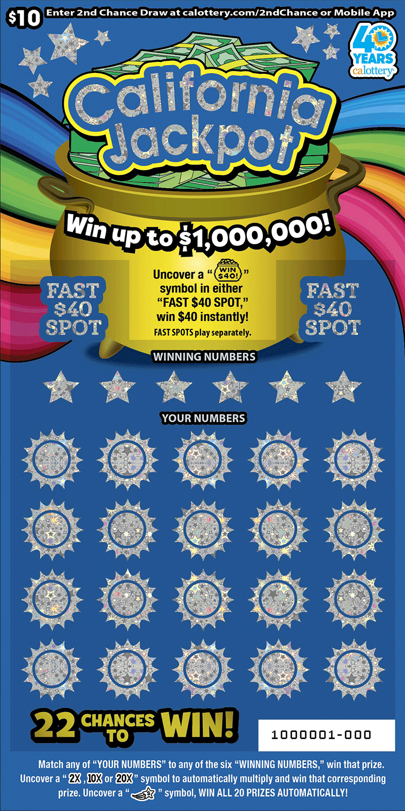 California Jackpot California scratch-off ticket