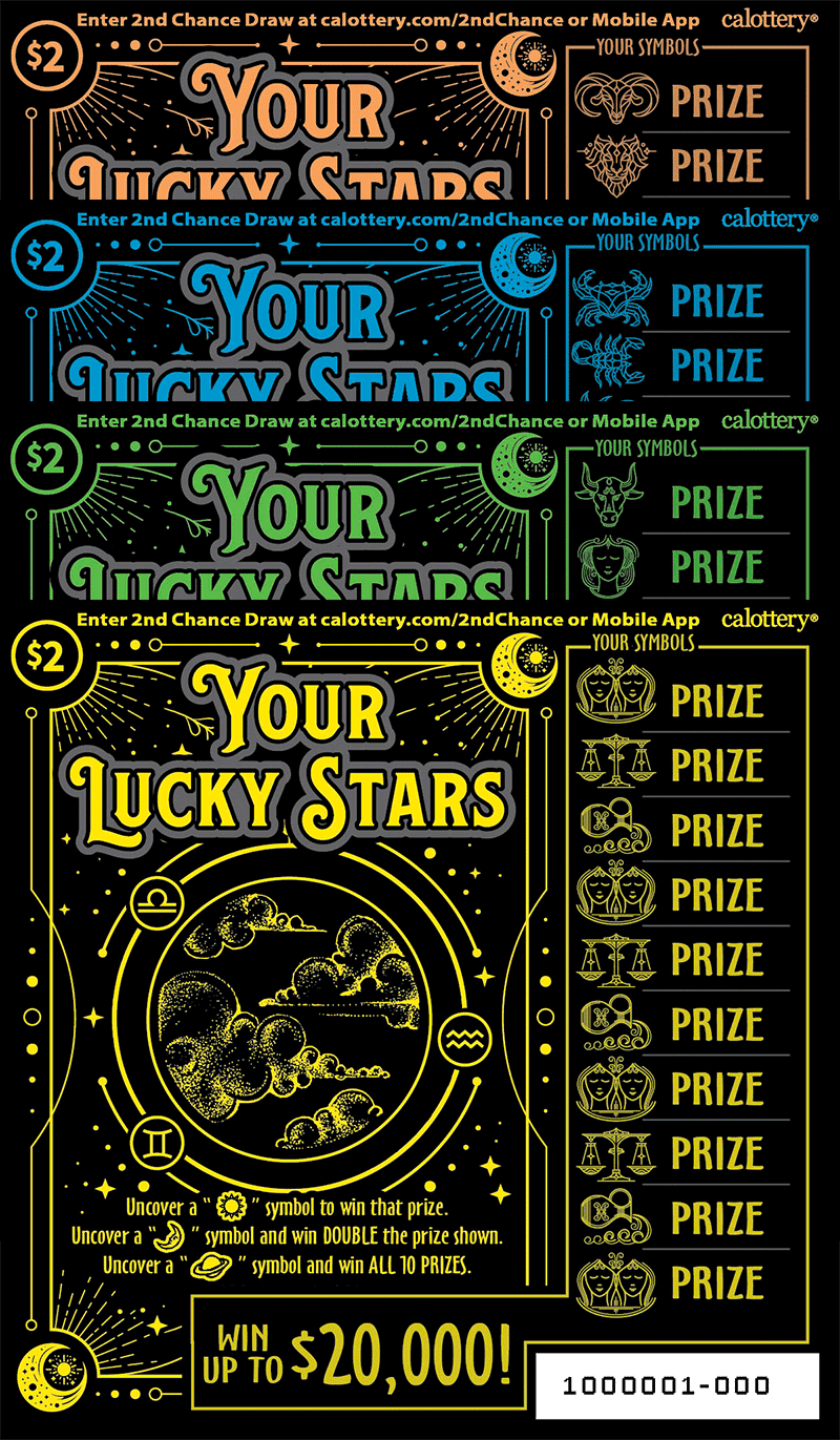 Your Lucky Stars California scratch-off ticket