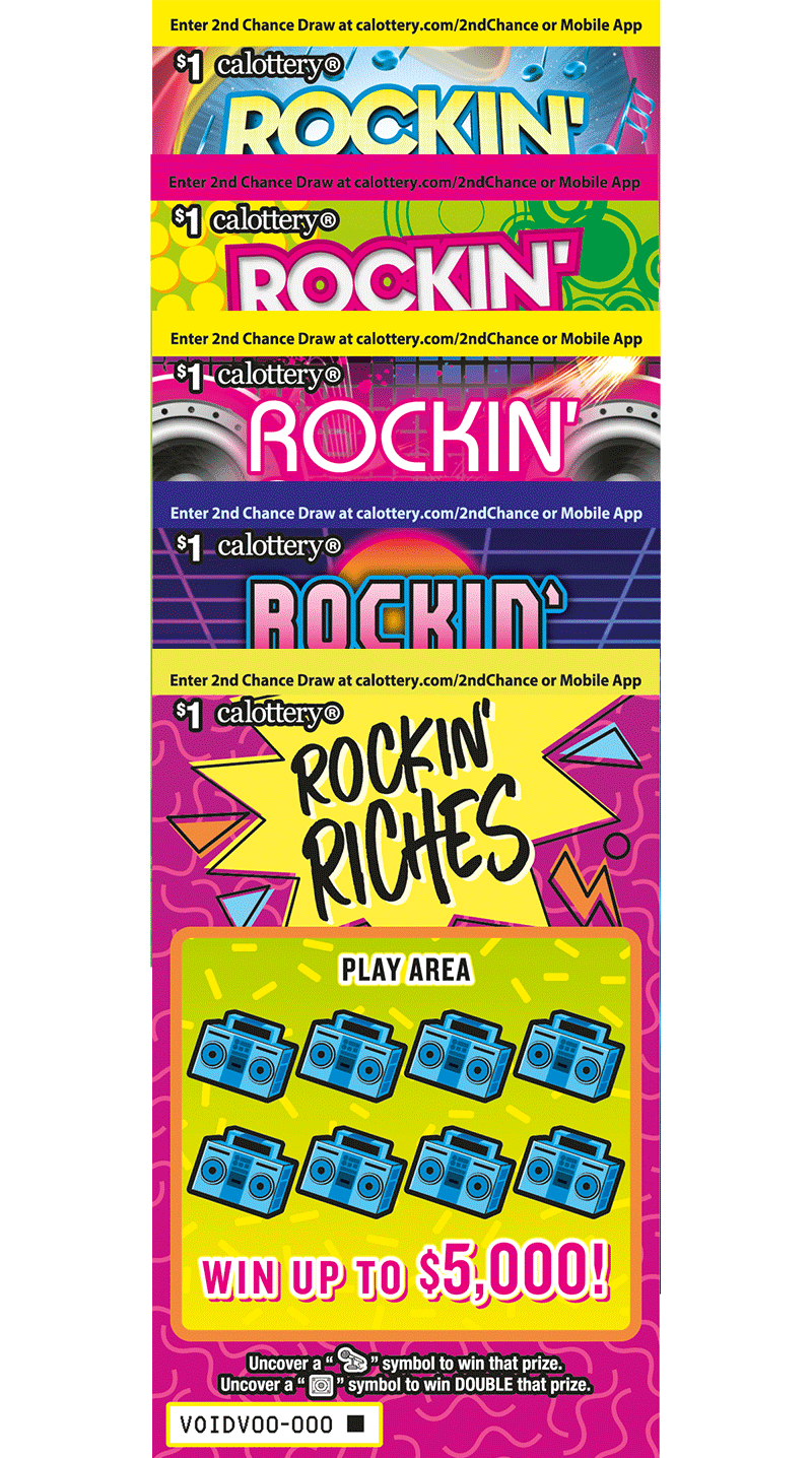 Rockin' Riches California scratch-off ticket