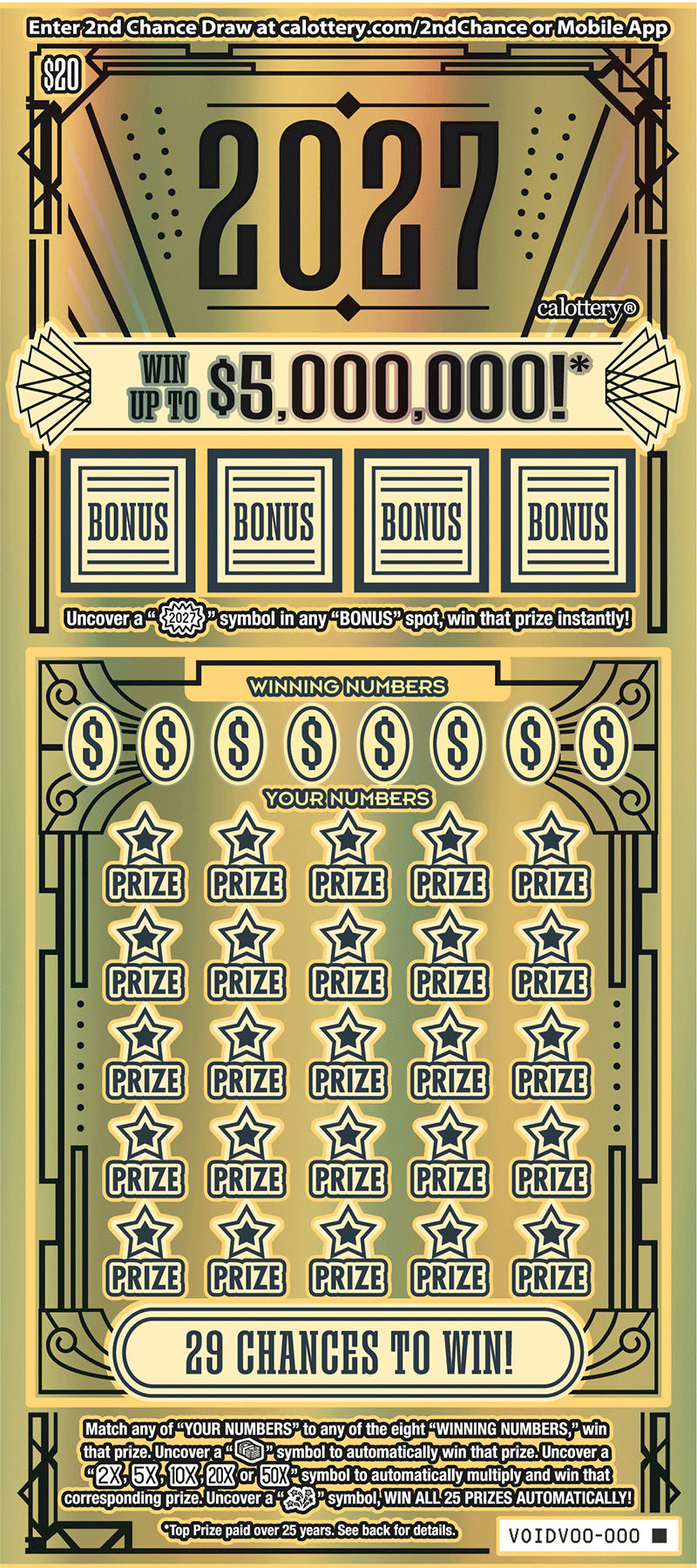 2027 California scratch-off ticket