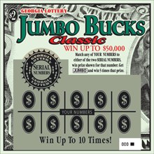 Jumbo Bucks Classic Georgia scratch-off ticket