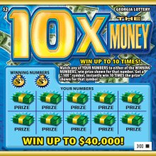 10X The Money Georgia scratch-off ticket