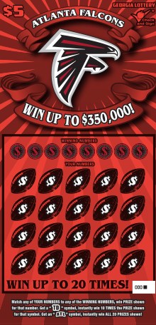 Atlanta Falcons Georgia scratch-off ticket