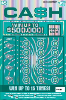 $5 Ca$h Georgia scratch-off ticket
