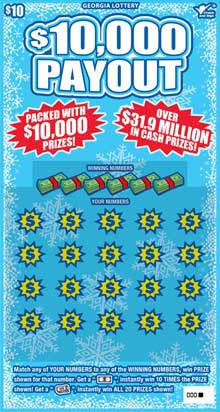 $10,000 Payout Georgia scratch-off ticket