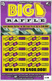 $5 Big Georgia Raffle Georgia scratch-off ticket