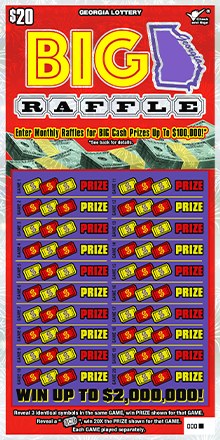 $20 Big Georgia Raffle Georgia scratch-off ticket