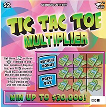 Tic Tac Toe Multiplier Georgia scratch-off ticket