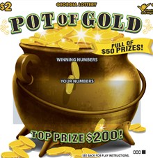 Pot Of Gold Georgia scratch-off ticket
