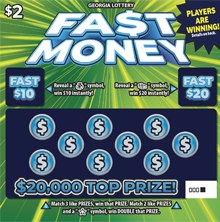 Fa$t Money Georgia scratch-off ticket