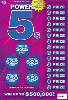 Power 5s Georgia scratch-off ticket