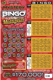 Mystery Bingo Multiplier Georgia scratch-off ticket