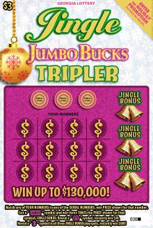 Jingle Jumbo Bucks Tripler Georgia scratch-off ticket