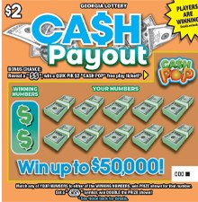 Ca$h Payout Georgia scratch-off ticket