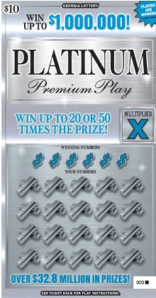 Platinum Premium Play Georgia scratch-off ticket
