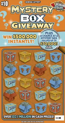Mystery Box Giveaway Georgia scratch-off ticket