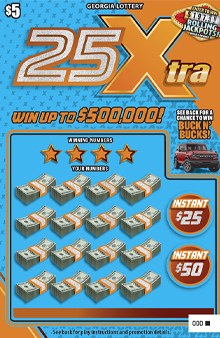 25Xtra Georgia scratch-off ticket