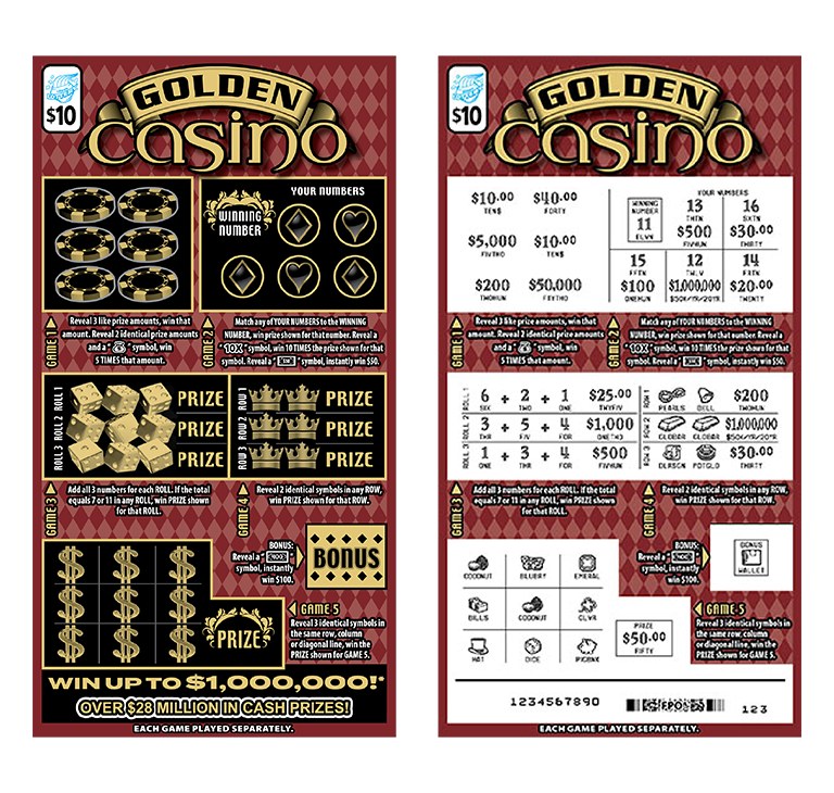 Golden Casino Illinois scratch-off ticket