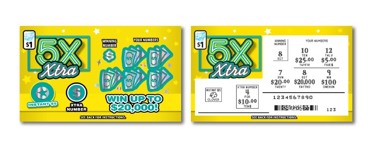 5X Xtra Illinois scratch-off ticket