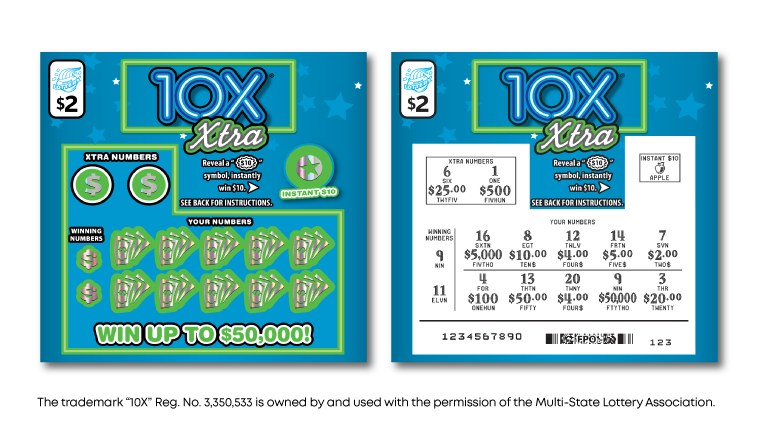 10X® Xtra Illinois scratch-off ticket