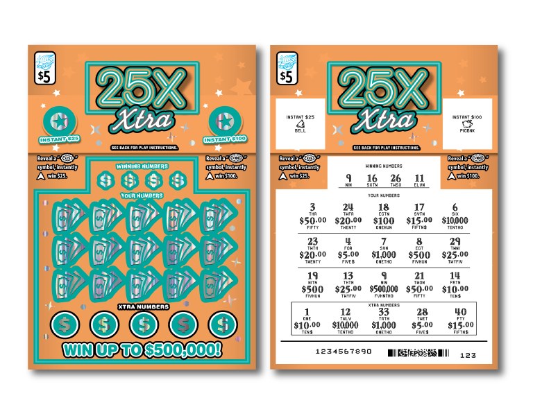 25X Xtra Illinois scratch-off ticket