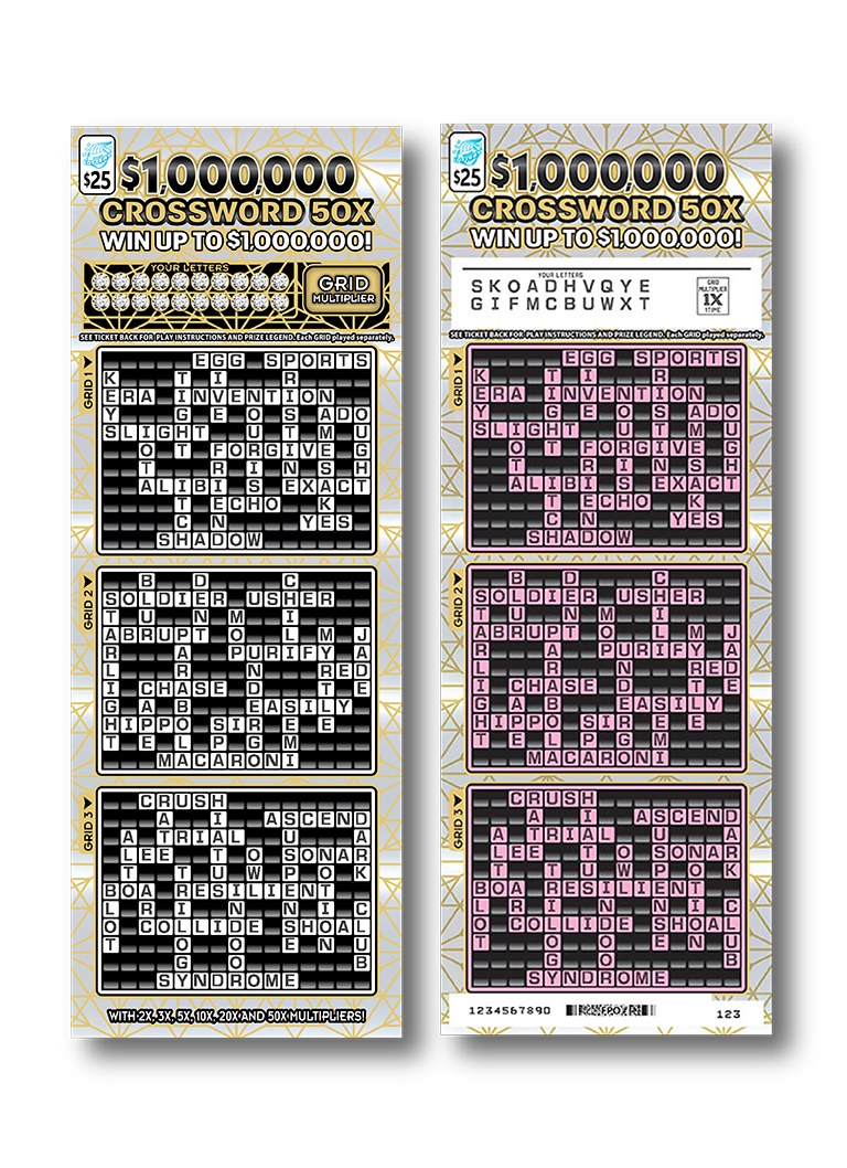 $1,000,000 Crossword 50X Illinois scratch-off ticket