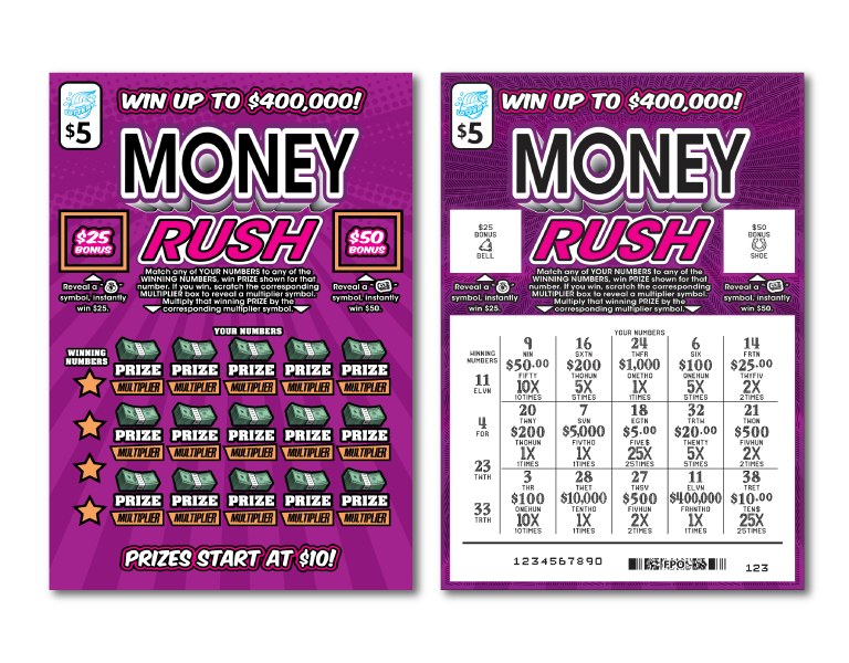 Money Rush Illinois scratch-off ticket