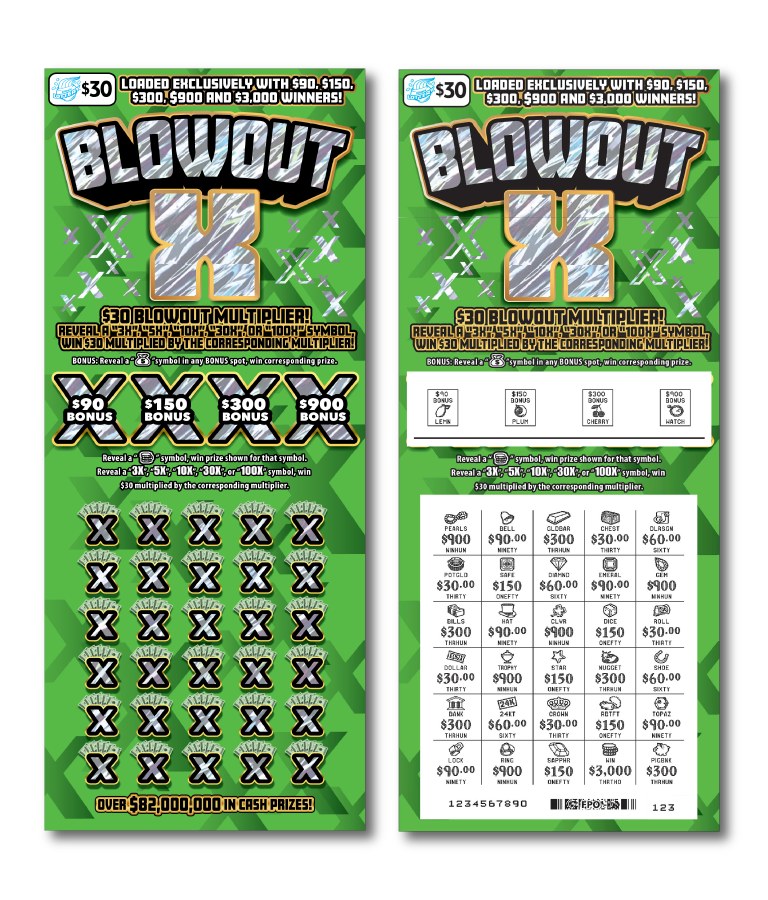 Blowout X Illinois scratch-off ticket