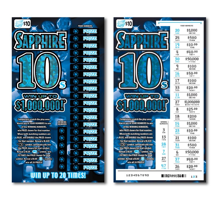 Sapphire 10s Illinois scratch-off ticket
