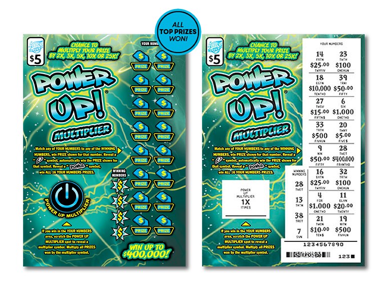 Power Up! Multiplier Illinois scratch-off ticket
