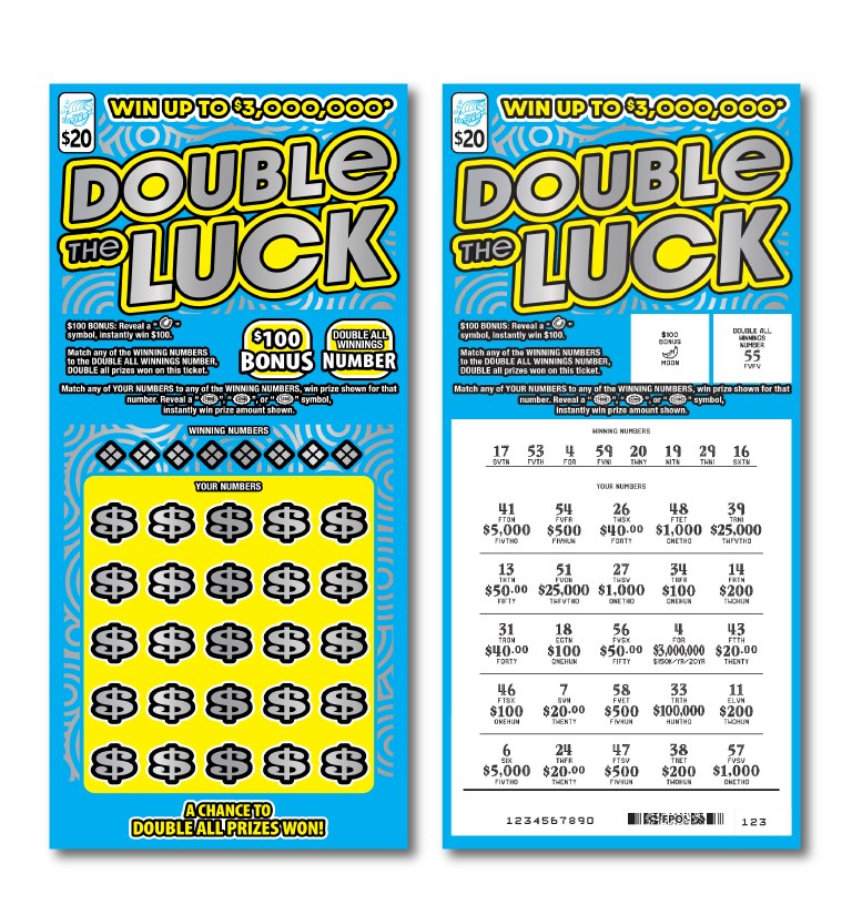 Double The Luck Illinois scratch-off ticket