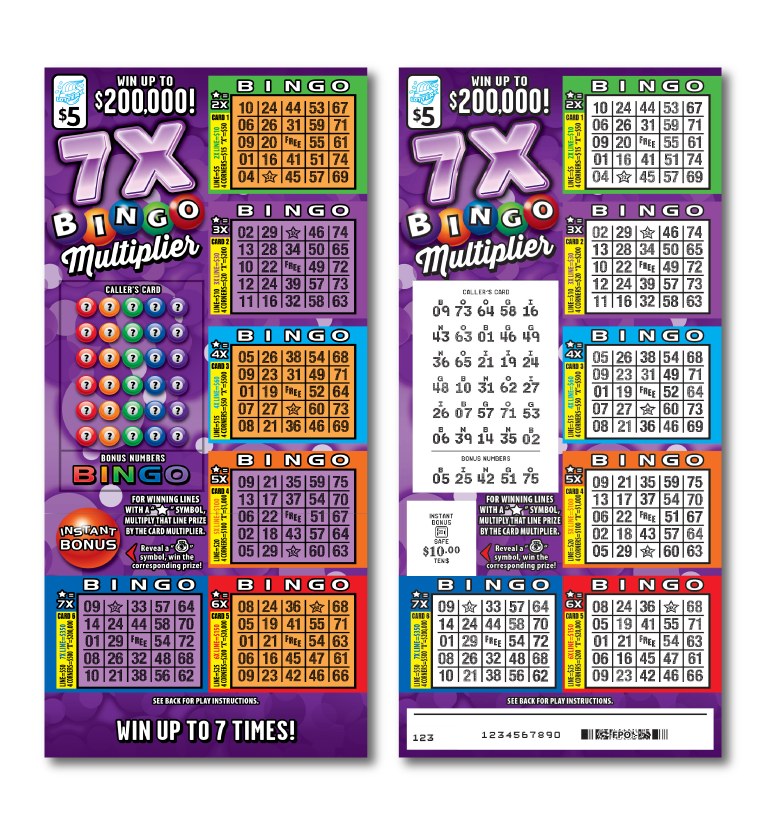 7X Bingo Multiplier Illinois scratch-off ticket