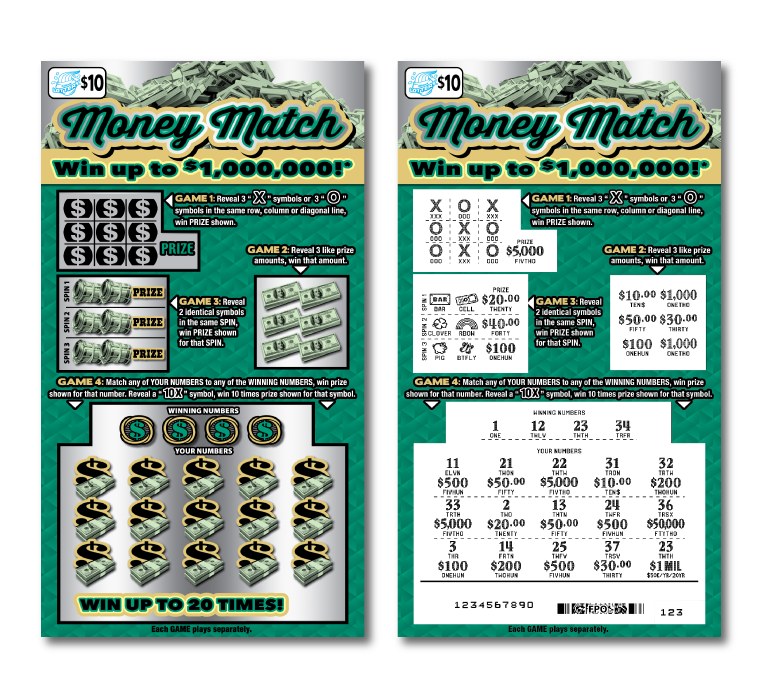 Money Match Illinois scratch-off ticket