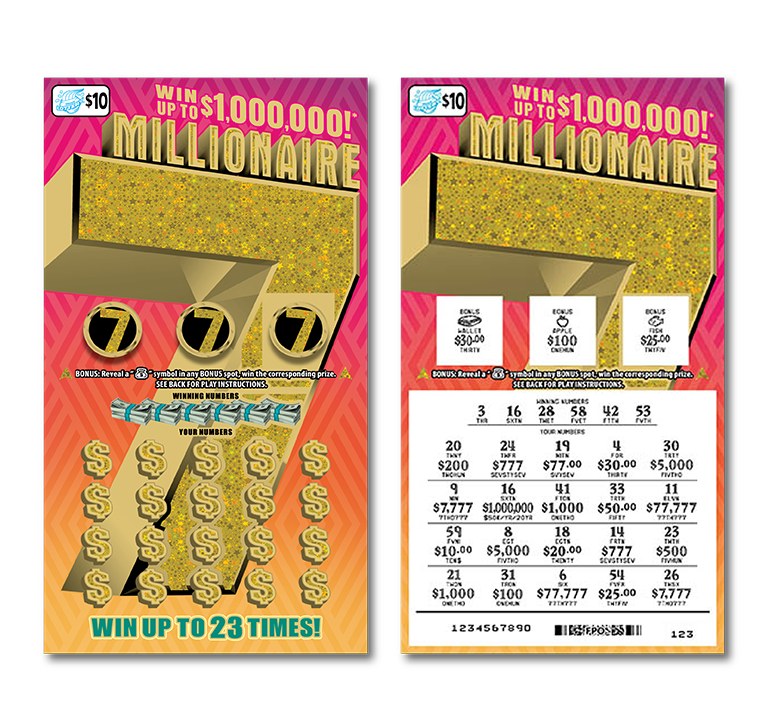 Millionaire 7 Illinois scratch-off ticket
