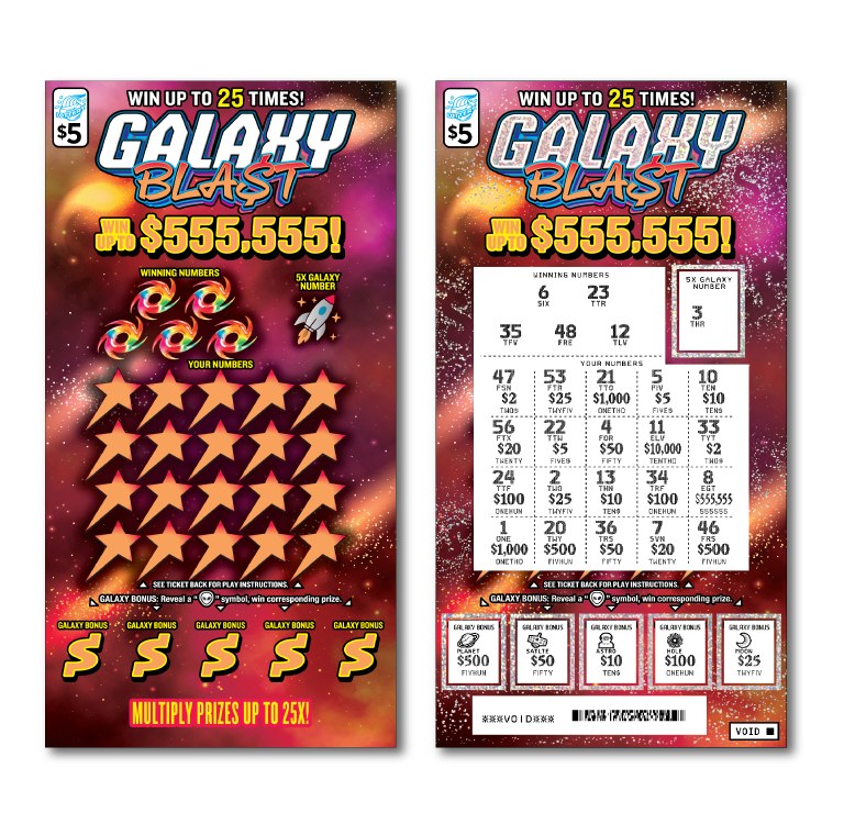 Galaxy Blast Illinois scratch-off ticket