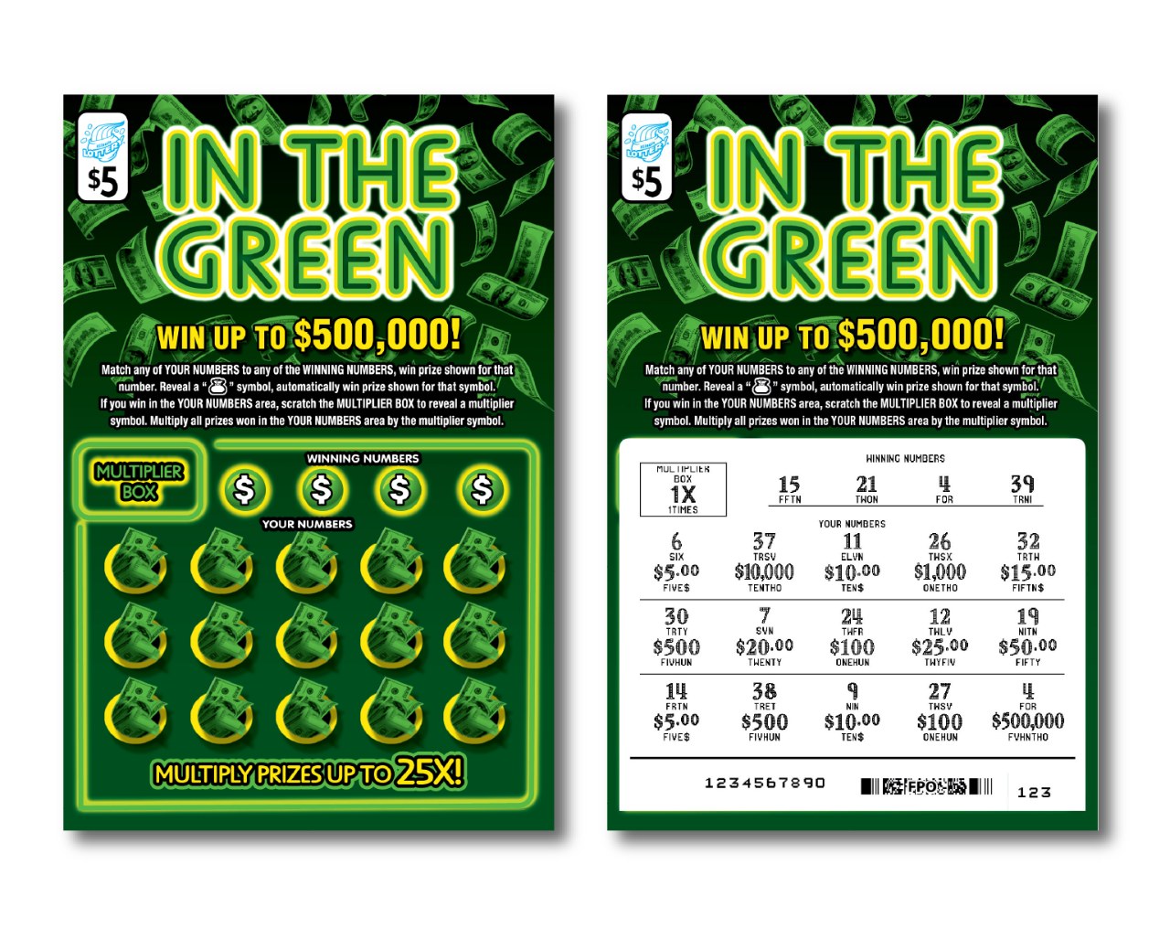 In The Green Illinois scratch-off ticket