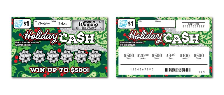 Holiday Ca$h Illinois scratch-off ticket