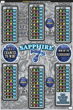 Sapphire 7s Kansas scratch-off ticket