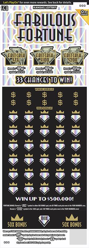 Fabulous Fortune Kansas scratch-off ticket