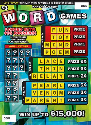 Word Games Kansas scratch-off ticket