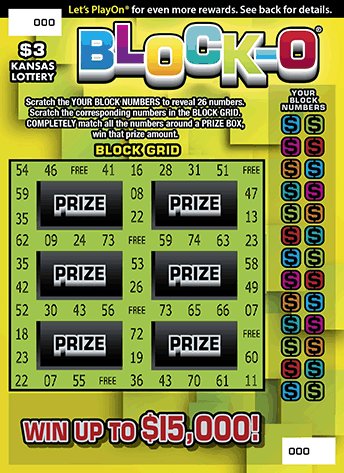 Block-o Kansas scratch-off ticket